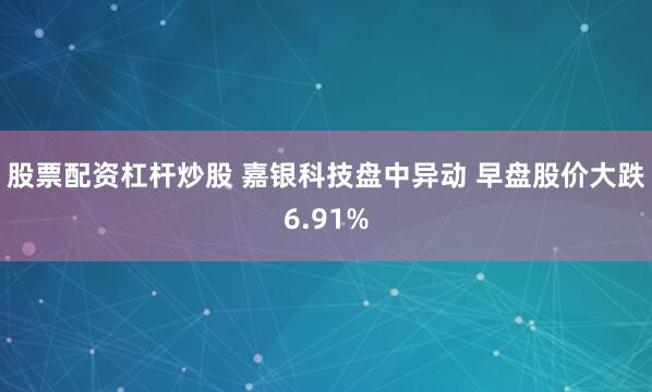 股票配资杠杆炒股 嘉银科技盘中异动 早盘股价大跌6.91%